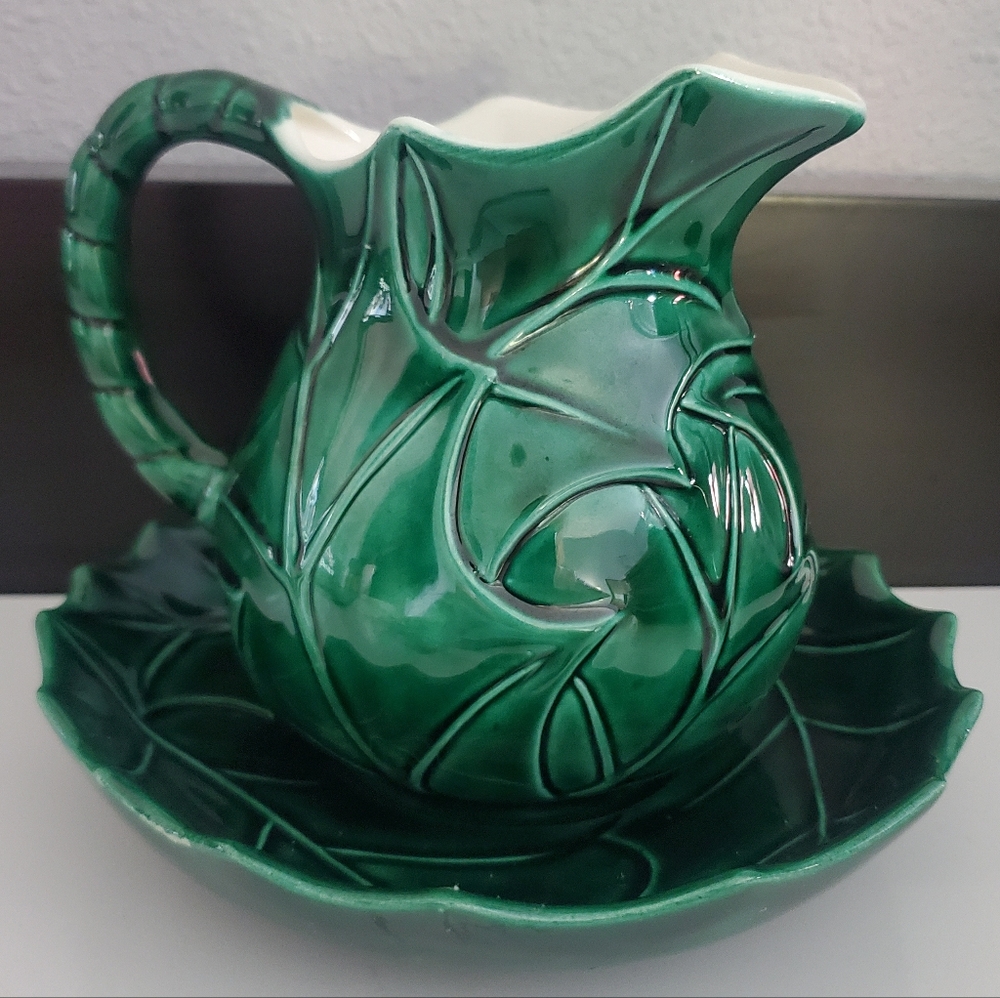 Vintage Handmade Leaf Pitcher BP 1970